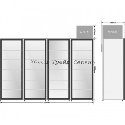 Холодильный шкаф ШХ-3,50.4С (4-х дверный)