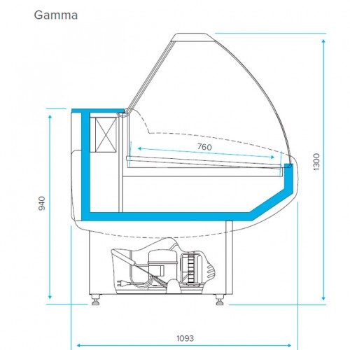 Универсальная холодильная витрина Cryspi Gamma-2 SN 1800 (с боковинами)