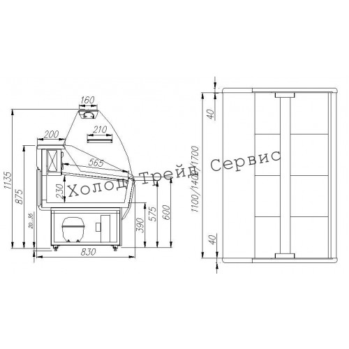 Холодильная витрина Carboma G85 SM 1,5-1 (ВХС-1,5 ЭКО)
