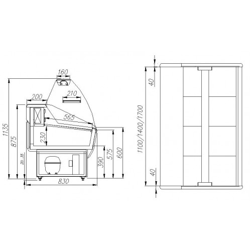 Холодильная витрина Carboma G85 SM 1,8-1 (ВХС-1,8 ЭКО)