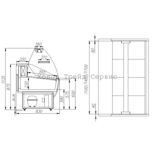 Универсальная холодильная витрина Carboma G85 SV 1,2-1 (ВХСр-1,2 ЭКО) 